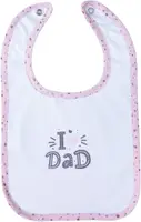 Слюнявчик Bubaba by FreeON I LOVE DAD PINK водонепроницаемый