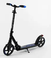 Двухколесный самокат Best Scooter складной, амортизатор, стоп сигнал. Black and blue (105431)
