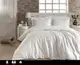 Полуторное Турецкое Постельное Белье First Choice Cotton Carmina White Сатин 160х220см
