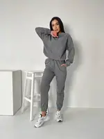 Костюм из микровельвета AO207 Графит Oversize XL-3XL