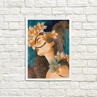 Постер в рамке Floral woman 15x21 см, A5 (WMT5_21M004_WH)