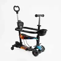 Самокат 5 в 1 Best Scooter, PU колеса с подсветкой. Black (163305)