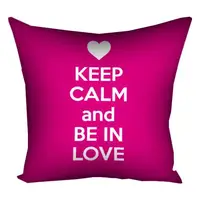 Подушка c принтом габардиновая Keep calm and be in love 50x50 см (5P_15L014)