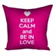 Подушка c принтом габардиновая Keep calm and be in love 50x50 см (5P_15L014)