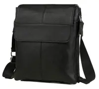 Мужская кожаная сумка, мессенджер Tiding Bag черный