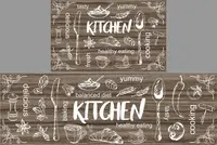 Кухонные коврики 2 пр. 50*80+50*150 см Homytex Коричневые