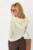 Легкий кардиган з капюшоном на ґудзиках - лимонний колір, ONE SIZE