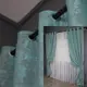 Комплект (2шт. 1,5х2,5м.) штор на люверсах, жаккард "Sultan YL". Цвет бирюзовый. Код 1292ш 37-0056