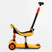 Самокат-велобег 3в1 трехколесный Best Scooter, колеса PU со светом, амортизаторы, родительская ручка. Orange (105657)