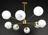 Люстра потолочная на 8 лампочек 27829 Латунь 30-65х92х92 см.