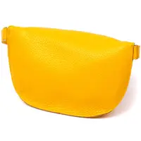 Шкіряна яскрава жіноча бананка Shvigel 16377 Жовтий