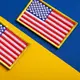 Набор шевронов 2 шт на липучке Флаг США 5х8 см вышитый патч нашивка шеврон Америки