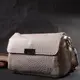 Красивая кожаная женская сумка с оригинальной плечевой лямкой Vintage 22404 Белая