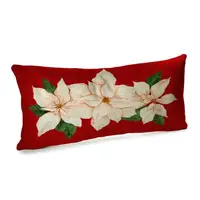 Подушка для дивана бархатная Білий різдв'яник 50x24 см (52BP_23NG007)
