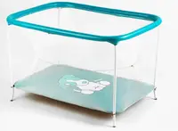 Манеж "Собачка", прямокутний, м`яке дно, євро сітка, без ручки. Turquoise (147292)