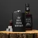 Фляга "Boss drink whiskey", английский, Деревянная подарочная коробка с гравировкой