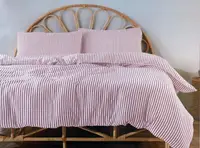 Турецкое Постельное Белье Turkiz Naturel Kaine Pink Вареный хлопок 200х220см