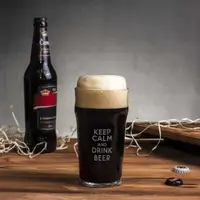 Келих для пива "Keep calm and drink beer", англійська, Крафтова коробка