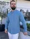 Рубашка мужская из муслина 32763 3XL голубая