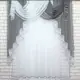 Кухонная (150х170см.) занавесь, ламбрекен и тюль. Цвет графитовый с белым. Код 067к