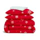 Семейный комплект фланель с простыней на резинке SNOWFLAKES CRANBERRY CS4
