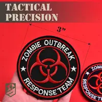 Набор шевронов 2 шт Zombie Outbreak Response Team 8 см, вышитый патч нашивка шеврон