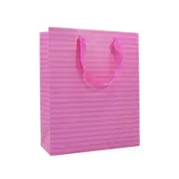 Подарунковий пакет PPW PAPER Lesko ZD013 Pink Stripe Big для подарунків