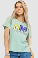 Футболка женская с принтом, цвет оливковый, 221R3007-1