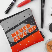Косметичка квадратная Basic Never give up 16x16 см (KB_21M047_BL)