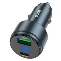 Адаптер автомобильный HOCO Glorious dual-port digital display car charger Z57B |1USB/1Type-C, 63W/3A, PD/QC|