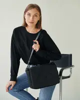 Сумка жіноча нейлонова «Лола» чорні кубики