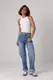 Майка в рубчик прикрашена логотипом Амі Paris із термостраз - білий цвет, M