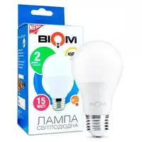 Светодиодная лампа BIOM BT-516 А65 15W E27 4500K  (Груша)
