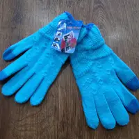 Теплые женские вязаные сенсорные перчатки "Touch GLOVES" Бірюзові