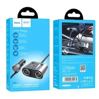 Адаптер автомобільний HOCO Establisher 2-in-1 cigarette lighter car charger Z51 3USB/2Type-C, PD/QC, 147W|