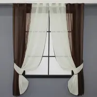 Кухонные шторы (265х170см.). На карниз 1-1,5м. Цвет венге с молочным. Код 017к 50-544