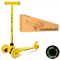 Самокат дитячий триколісний iTrike Mini BB 3-013-5-Y зі світними колесами, Жовтий