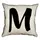 Подушка с мешковины Английская буква M 45x45 см (45PHB_ABC026_WH)