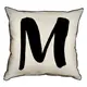 Подушка с мешковины Английская буква M 45x45 см (45PHB_ABC026_WH)