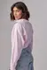Женская рубашка в стиле oversize в полоску - розовый цвет, S/M