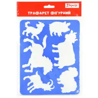 Трафарет для рисования 1 Вересня Домашние животные 940355 20х16 см синий