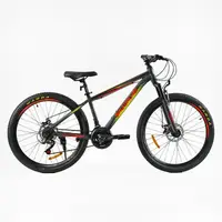 Велосипед Спортивный Corso Skywalker 26", 21 скорость, рама стальная 15’’, переключатели SunRun. Black (149936)