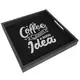 Поднос квадратный с дерева Coffee always a good idea 30x30x4 см (PDN_19N002_BL)