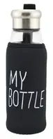 Скляна пляшка My Bottle 420 мл із ситечком для заварювання Темно-синій Срібний