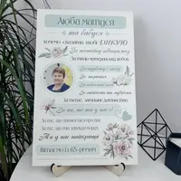 Оригинальный подарок маме или бабушке - именная табличка из дерева с индивидуальной надписью, постер для мамы