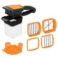 Пристрій для нарізання овочів SUNROZ Nicer Dicer Quick овочерізка 5 в 1 Чорно-жовтогарячий 3397