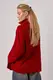 Жіночий светр oversize з коміром на блискавці - червоний цвет, S