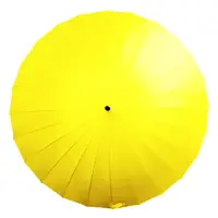 Зонт Lesko T-1001 Yellow 24 спиці механічний однотонний для дівчат від дощу