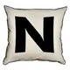 Подушка с мешковины Английская буква N 45x45 см (45PHB_ABC028_WH)