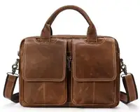 Сумка для ноутбука из натуральной кожи Vintage 14867 Коричневая